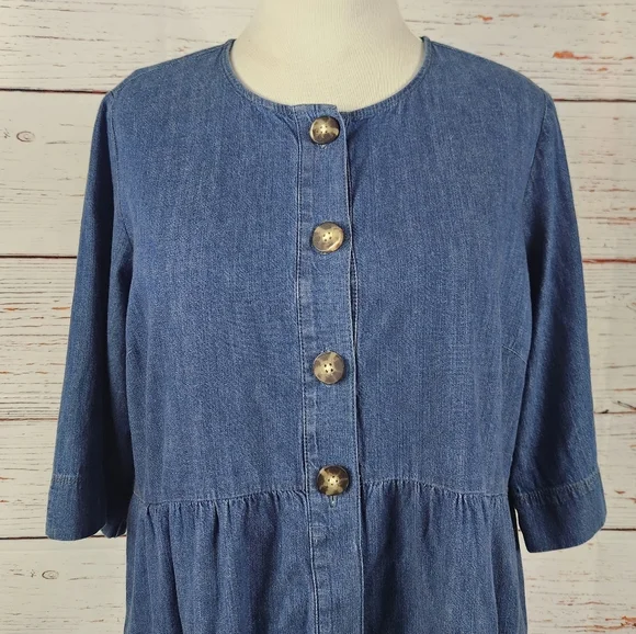 J. Jill Clearnight Denim Dress 1X - Picture 2 of 6